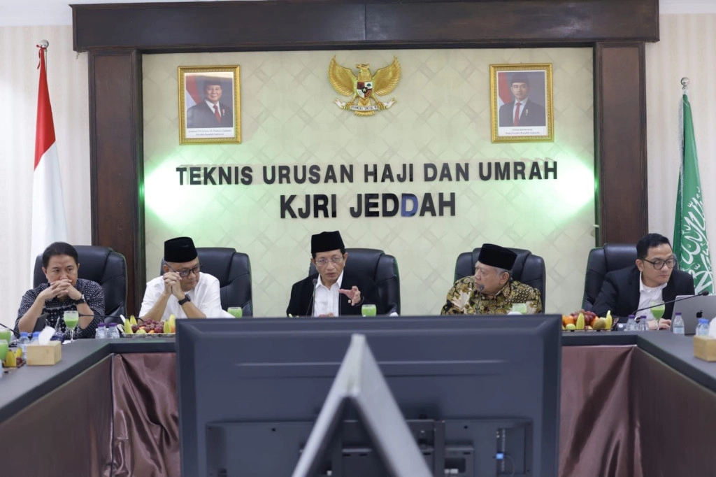 Menag Tinjau Progres Persiapan Haji 2025 Pimpin Rakor Di KUH Jeddah